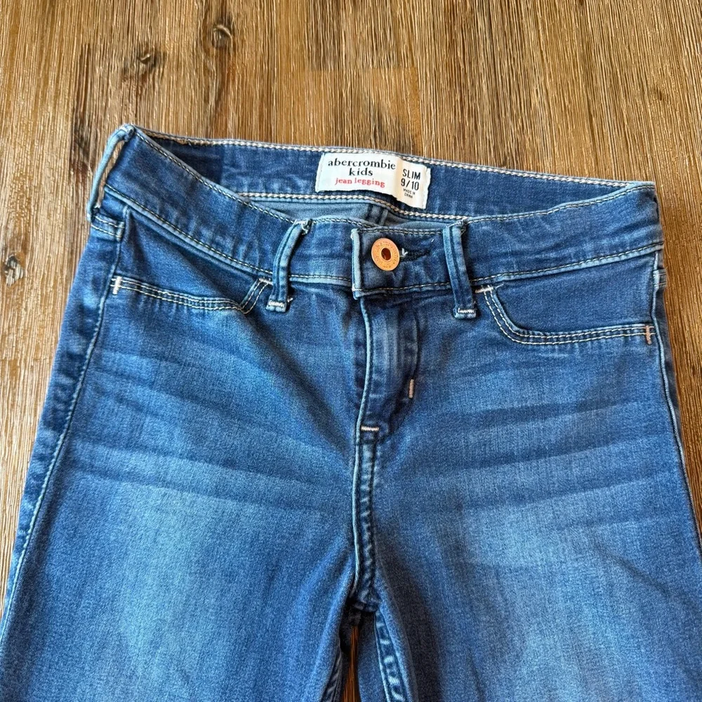 3/27$ Abercrombie girls blue jean legging jegging size 9/10 slim - Picture 2 of 6